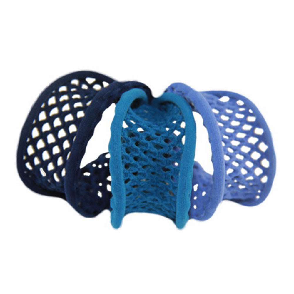 Di Prima Paris Mesh Hair Elastic, Indigo, Aqua and Smoke, 3 Ea